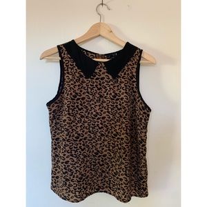 Cheetah print sleeveless blouse